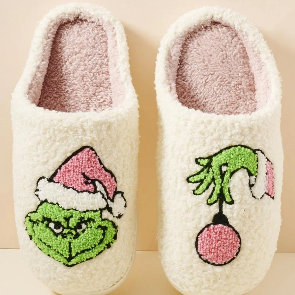 Kids Christmas Grinch Slippers